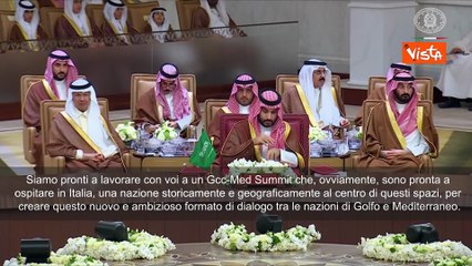 Meloni: Italia pronta a ospitare un vertice Consiglio di cooperazione del Golfo-Mediterraneo