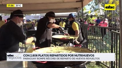 Con 2.806 platos repartidos, Paraguay rompe récord de huevos revueltos de la mano de Nutrihuevos
