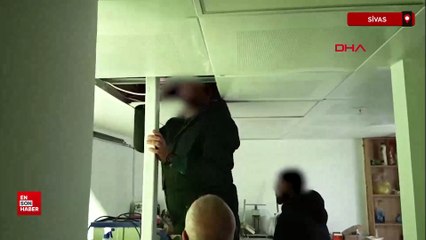 Sivas'ta 12 yıl hapis cezasıyla aranan hükümlü 'gizli odada' yakalandı