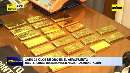 Tres personas detenidas en el Aeropuerto Silvio Pettirossi  al intentar llevar 22 kilos de oro a Panamá