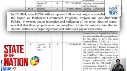 Bilyun-bilyong pisong halaga ng mga proyekto na idineklarang tapos na kahit 'di pa o may depekto, pinuna ng COA | SONA