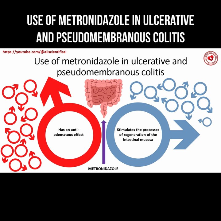 The use of metronidazole in ulcerative and pseudomembranous colitis