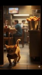 Little Cat Steals a Chicken Wing — Heartwarming Ending 🐱❤️