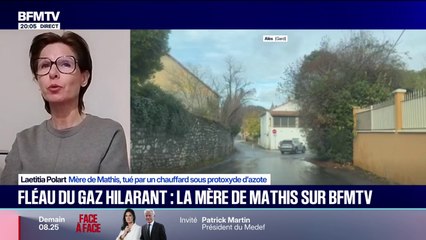 Gaz hilarant: "Le protoxyde d'azote doit être reconnu comme un stupéfiant" au volant, demande Laetitia Polart, mère de Mathis, tué par un chauffard qui en avait consommé