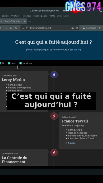 Un site qui liste clairement les fuites de données en France? #bonjourlafuite #dataleak #france