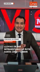 Lluvias bloquean la carretera Santa Cruz–Camiri: lodo y piedras impiden el paso