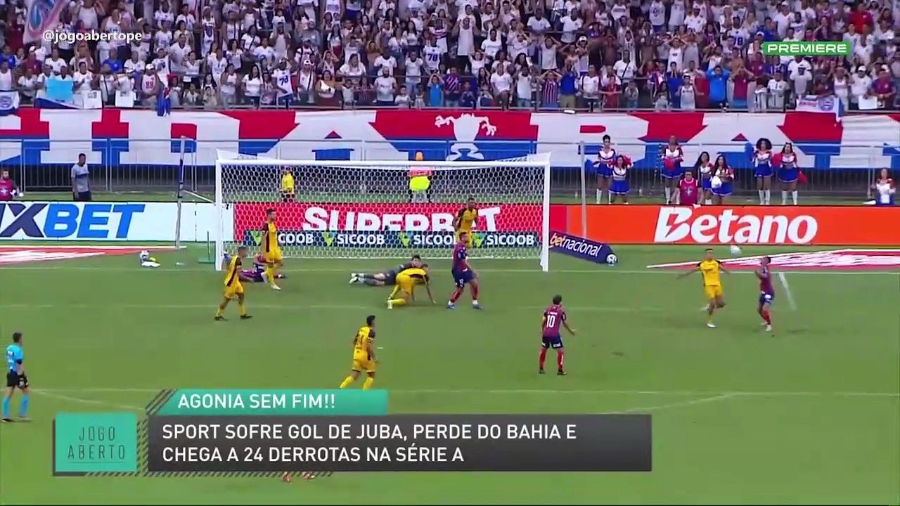Sport sofre gol de Juba, perde do Bahia e chega a 24 derrotas na Série A