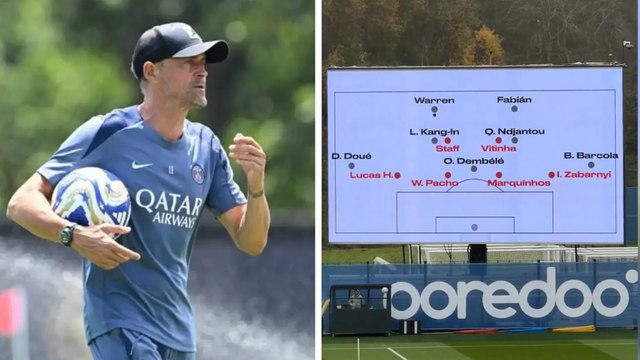 PSG cumple petición de Luis Enrique: colocan pantalla gigante para transmitir tácticas en vivo durante los entrenamientos