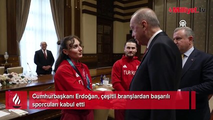 Cumhurbaşkanı Erdoğan, çeşitli branşlardan başarılı sporcuları kabul etti