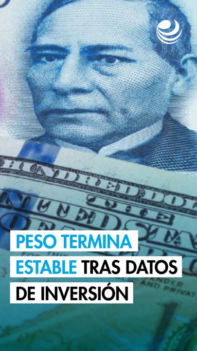 Peso termina estable frente al dólar tras datos locales de inversión