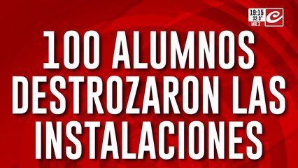 UUD: 100 alumnos destrozaron las instalaciones de un colegio