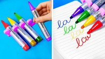 Rainbow School Supplies and Genius Hacks