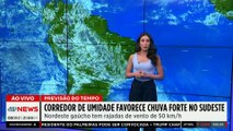 Previsão do Tempo: Corredor de umidade favorece chuva forte no Sudeste