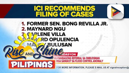 ICI, inirekomenda sa Ombudsman ang pagsasampa ng reklamo vs. 11 indibidwal kabilang si dating Sen. Bong Revilla | ulat ni Rod Lagusad