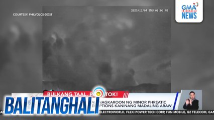 PHIVOLCS - Bulkang Taal, nagkaroon ng minor phreatic at phreatomagmatic eruptions kaninang madaling araw | Balitanghali