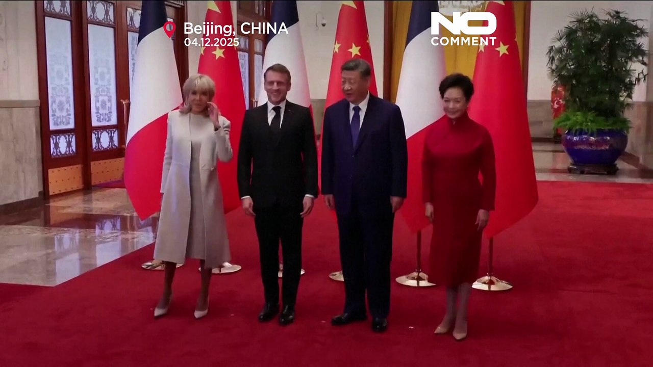 مکرون در چین برای گفت‌وگو با شی جین‌پینگ درباره روابط تجاری و جنگ اوکراین مورد استقبال قرار گرفت