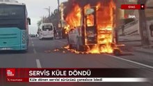 Sivas'ta servis küle döndü sürücüsü çaresizce izledi