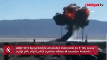 ABD Hava Kuvvetleri'ne ait F-16 düştü! Dehşet anları kamerada