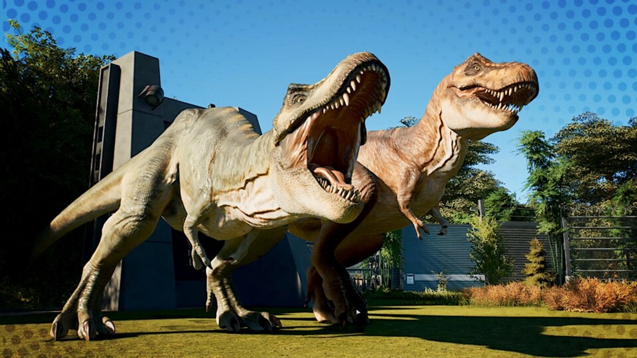 Der T-Rex demonstriert sein Brüllen in Jurassic World Evolution 3 und Prehistoric Kingdom