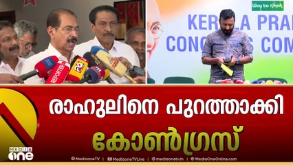 'MLA സ്ഥാനത്ത് നിന്ന് രാഹുൽ രാജിവെക്കുന്നതാണ് നല്ലത് , രാഹുലിനെ കോൺ​ഗ്രസിൽ നിന്ന് പുറത്താക്കി'