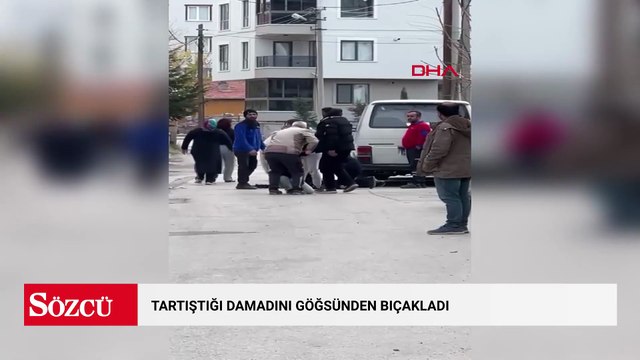 Kayınpederinin ağır yaraladığı damat, göğsündeki bıçakla hastaneye kaldırıldı