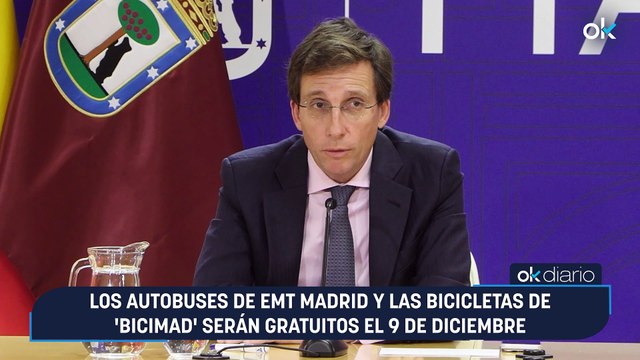Los autobuses de EMT Madrid y las bicicletas de 'bicimad' serán gratuitos el 9 de diciembre