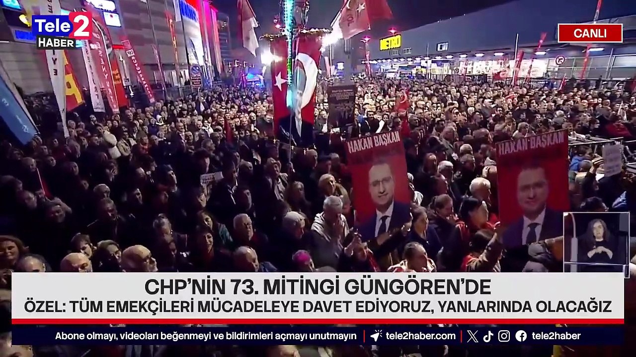 Özgür Özel Güngören mitinginde Mahmut Tanal ile Ahmet Özer'i çağırdı!