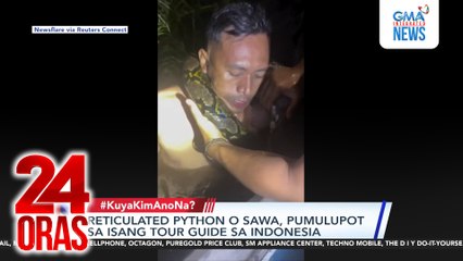 Reticulated python o sawa, pumulupot sa isang tour guide sa Indonesia | 24 Oras