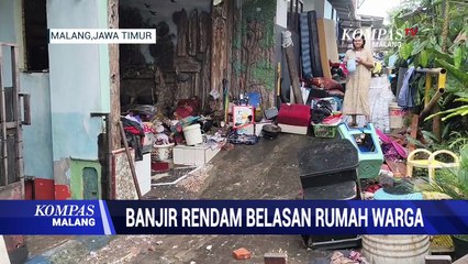 Hujan Deras, Belasan Rumah Warga di Kota Malang Rusak Diterjang Banjir