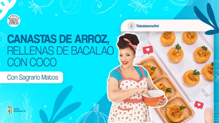 Receta de Canastas de Arroz rellenas de Bacalao con Coco