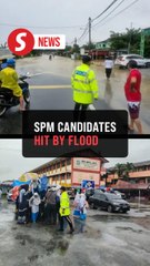 Floods: Dozens SPM candidates sent to exam centres by lorries in Hulu Langat