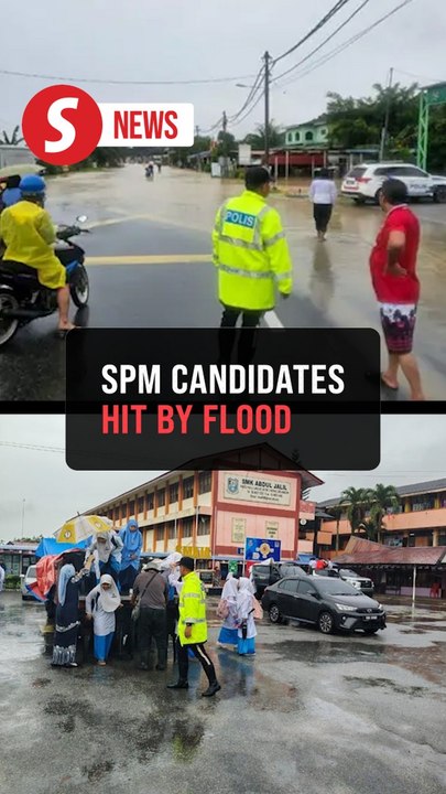 Floods: Dozens SPM candidates sent to exam centres by lorries in Hulu Langat