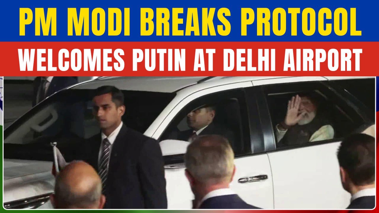 Grand Gesture for Putin! PM Modi Breaks Protocol, Receives President Putin at Palam Airport