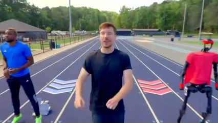 World's Fastest Man Vs Robot! - MrBeast
