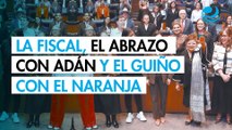 La fiscal, el abrazo con Adán y el guiño con el naranja