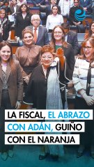 La fiscal, el abrazo con Adán y el guiño con el naranja