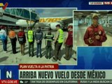 Arriba a Venezuela el vuelo n.° 96 del Plan Vuelta a la Patria proveniente desde México