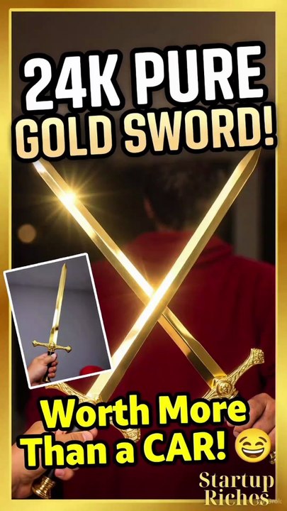 24K Pure Gold Sword Unboxing – Worth More Than a Lamborghini! 💰🔥