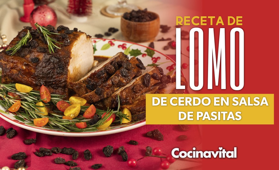 Receta de lomo de cerdo en salsa de pasitas con chipotle