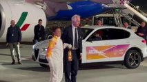 Atterrata a Fiumicino la fiamma olimpica di Milano-Cortina