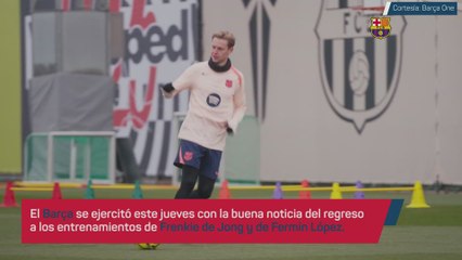 El elogio de Iniesta a Lewandowski durante el entrenamiento del Barça