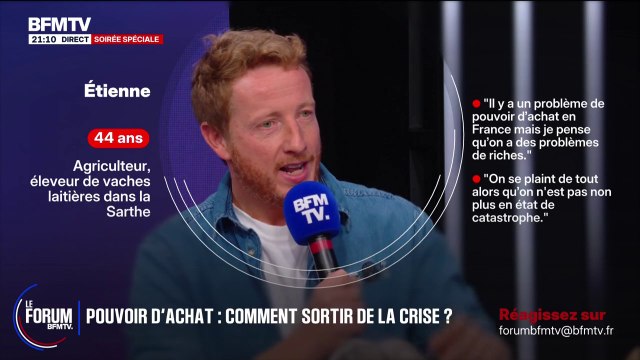 FORUM BFMTV - Inflation alimentaire: cet éleveur déplore une explosion des prix qui ne revient pas dans leurs poches