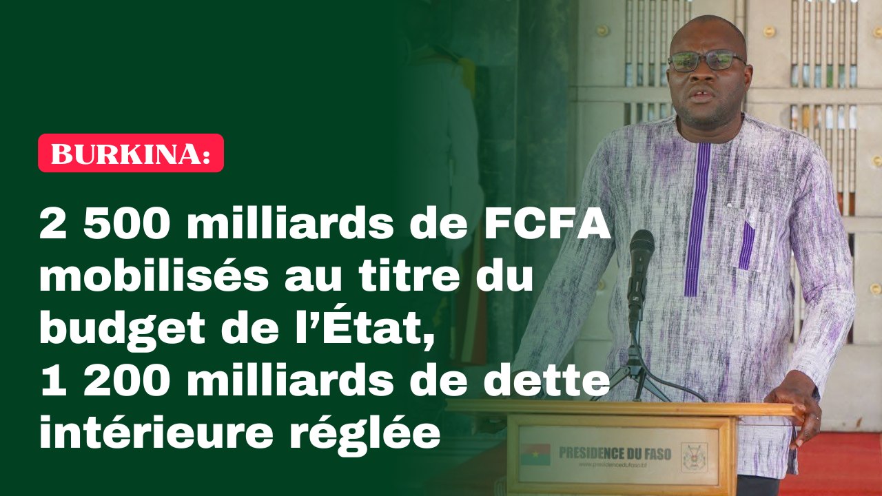 Burkina : 2 500 milliards de FCFA mobilisés au titre du budget de l’État, 1 200 milliards de dette intérieure réglée