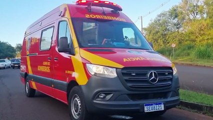 Motociclista se fere em acidente de trânsito na Rua Waldemar Modesto Casagrande