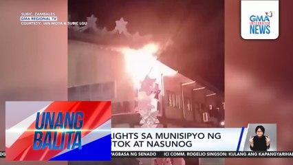 Christmas lights sa munisipyo ng Subic, pumutok at nasunog | Unang Balita