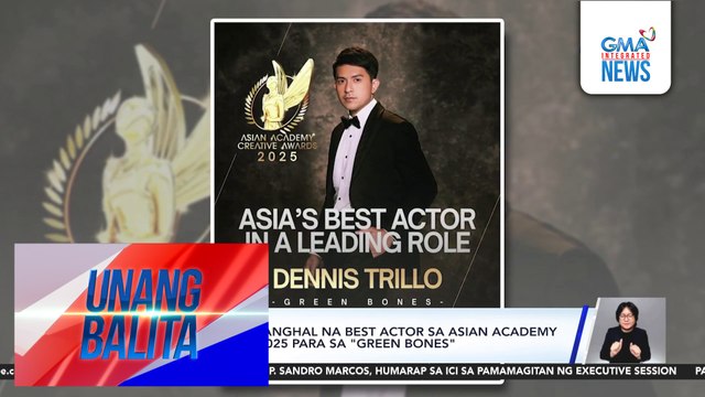 Dennis Trillo, itinanghal na Best Actor sa Asian Academy Creative Awards 2025 para sa Green Bones | Unang Balita