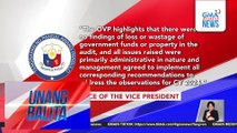 OVP – Walang nasayang o nawalang pondo sa aming opisina, batay sa 2024 COA report | Unang Balita