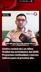 Centro vecinal de Los Altos finalizó las actividades del 2025. Proyectan continuidad y nuevos talleres para el próximo año.