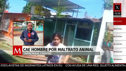 En Tapachula, Chiapas, fue detenido un hombre por maltratar a una perrita y sus cachorros