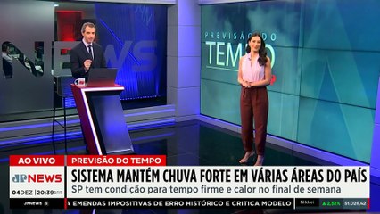 Previsão do Tempo: Sistema mantém chuva forte em várias áreas